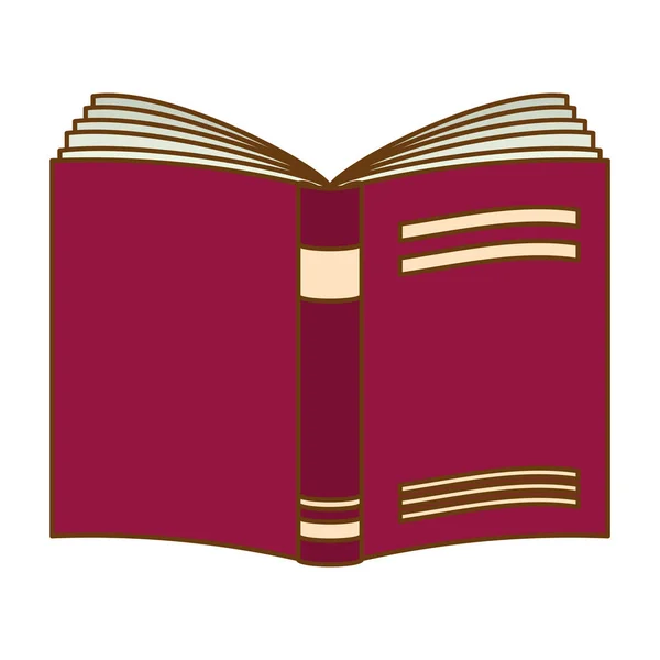 Lila notebook nyitott ikon kép — Stock Vector