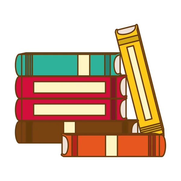 Barva mnoho knih dohromady ikonu — Stockový vektor