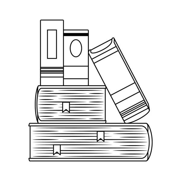 Figuras de libros uno encima del otro — Vector de stock