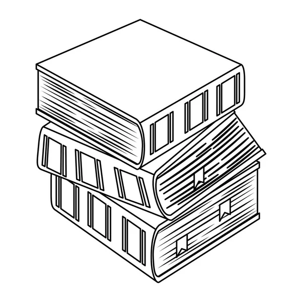 Figure trois épais livres icône — Image vectorielle