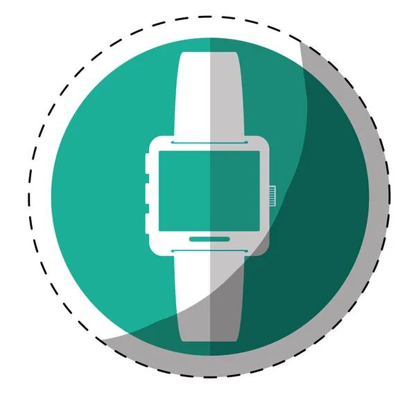 Blauwe symbool het pictogram van de knop van de smartwatch — Stockvector