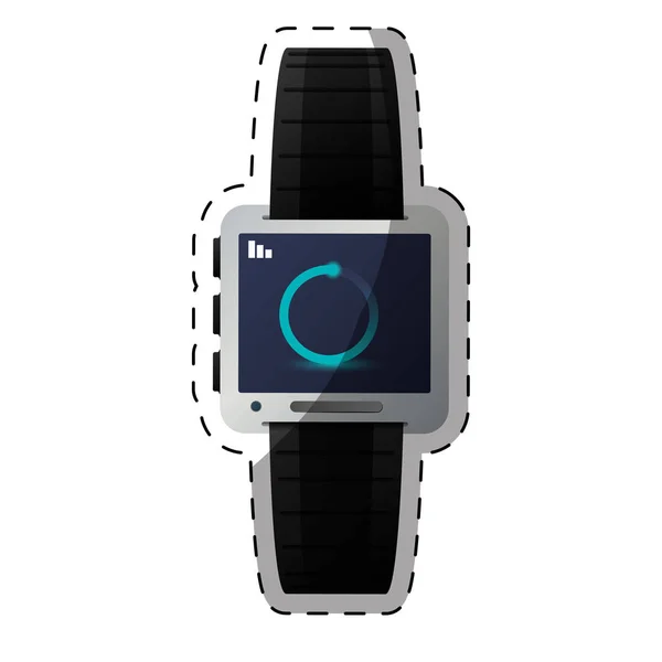 Immagine icona caricamento smartwatch colore — Vettoriale Stock