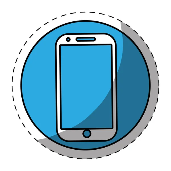 Синий значок кнопки смартфона — стоковый вектор