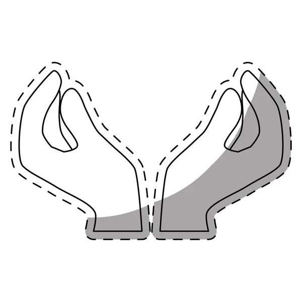 Design de imagem de ícone de mãos brancas — Vetor de Stock