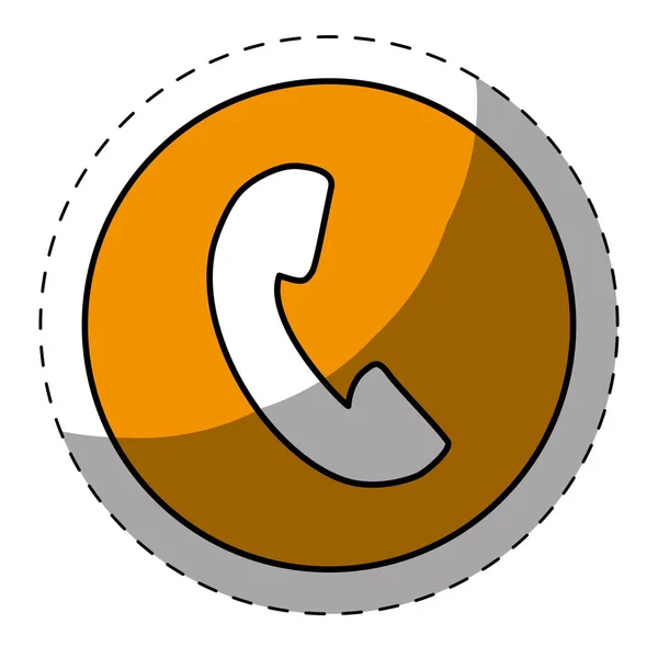 橙色象征电话按钮设计 — 图库矢量图片