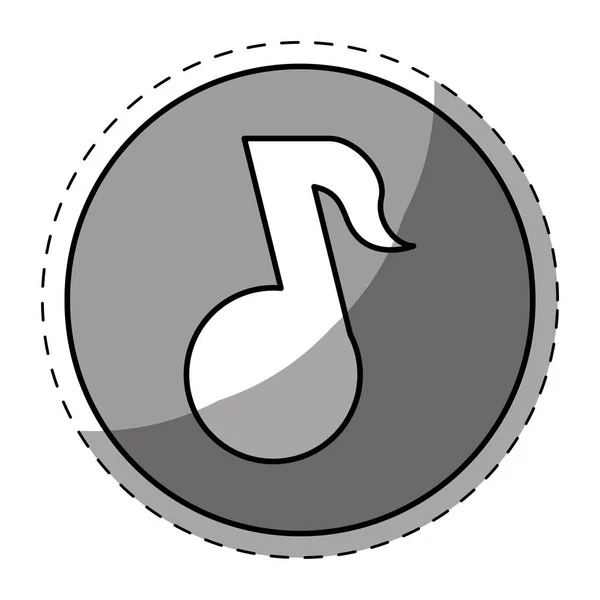Дизайн кнопки с серой музыкой — стоковый вектор
