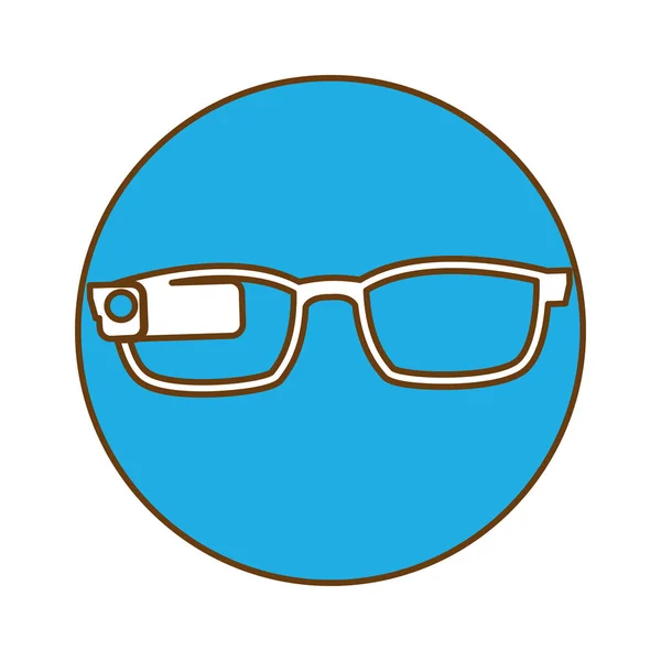 Icono de señal de botón gafas azules — Archivo Imágenes Vectoriales