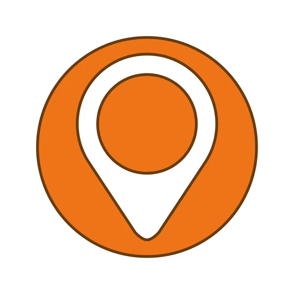 オレンジのシンボルの場所ガイド] ボタン — ストックベクタ