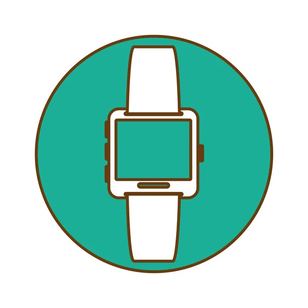 Símbolo azul smartwatch botón icono — Vector de stock