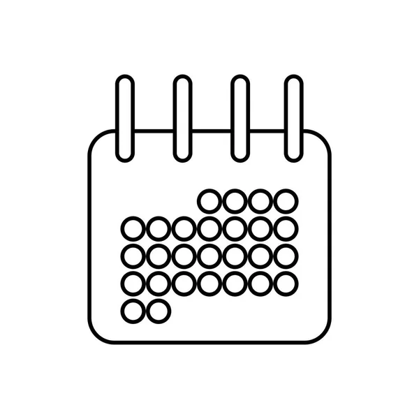 Witte symbool kalender pictogramafbeelding — Stockvector