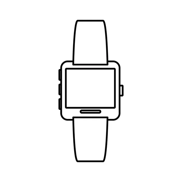 Ikona przycisku biały symbol zegarka smartwatch — Wektor stockowy