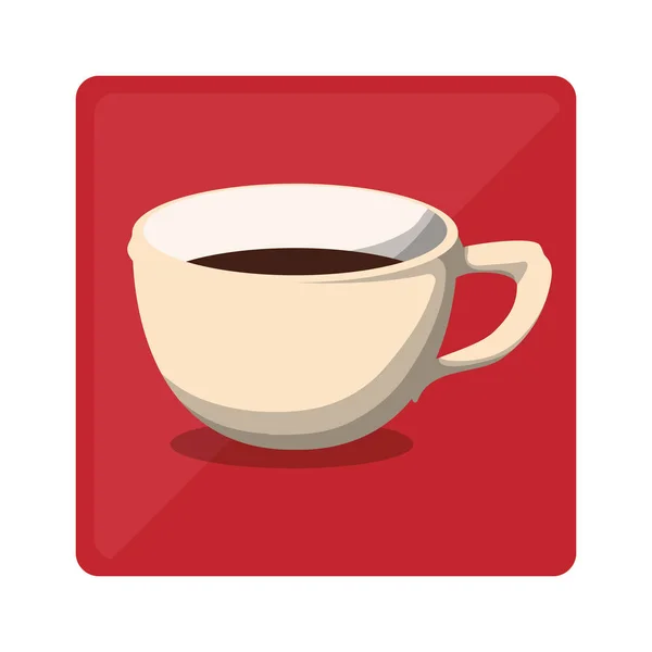 Couleur tasse café icône image — Image vectorielle