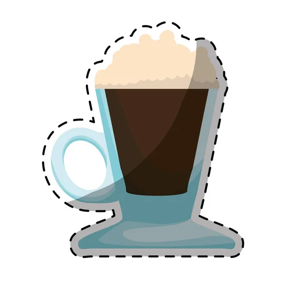 Color coffee cream glass icon — Stock Vector