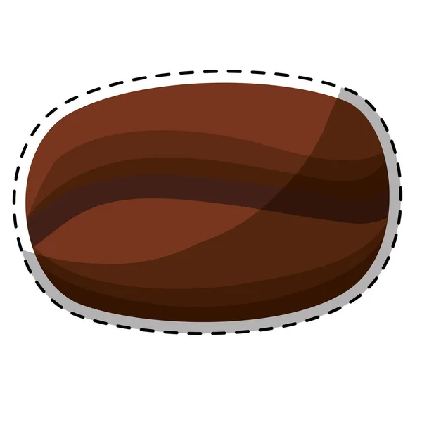 Brown big grain coffee icon — Stock Vector