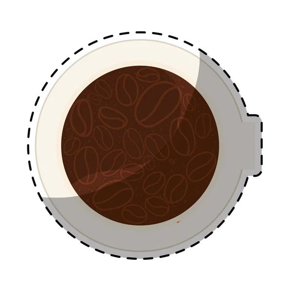 Color plate with grains coffee inside — Stock Vector