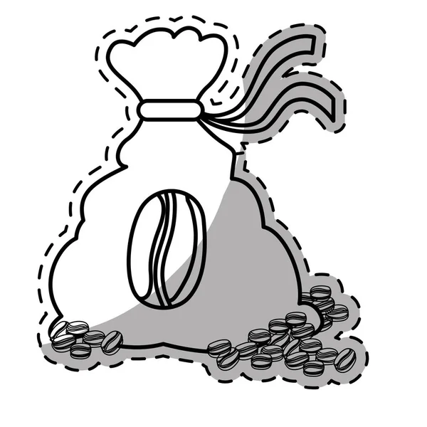 Kahve taneleri olan kahve torba rakam