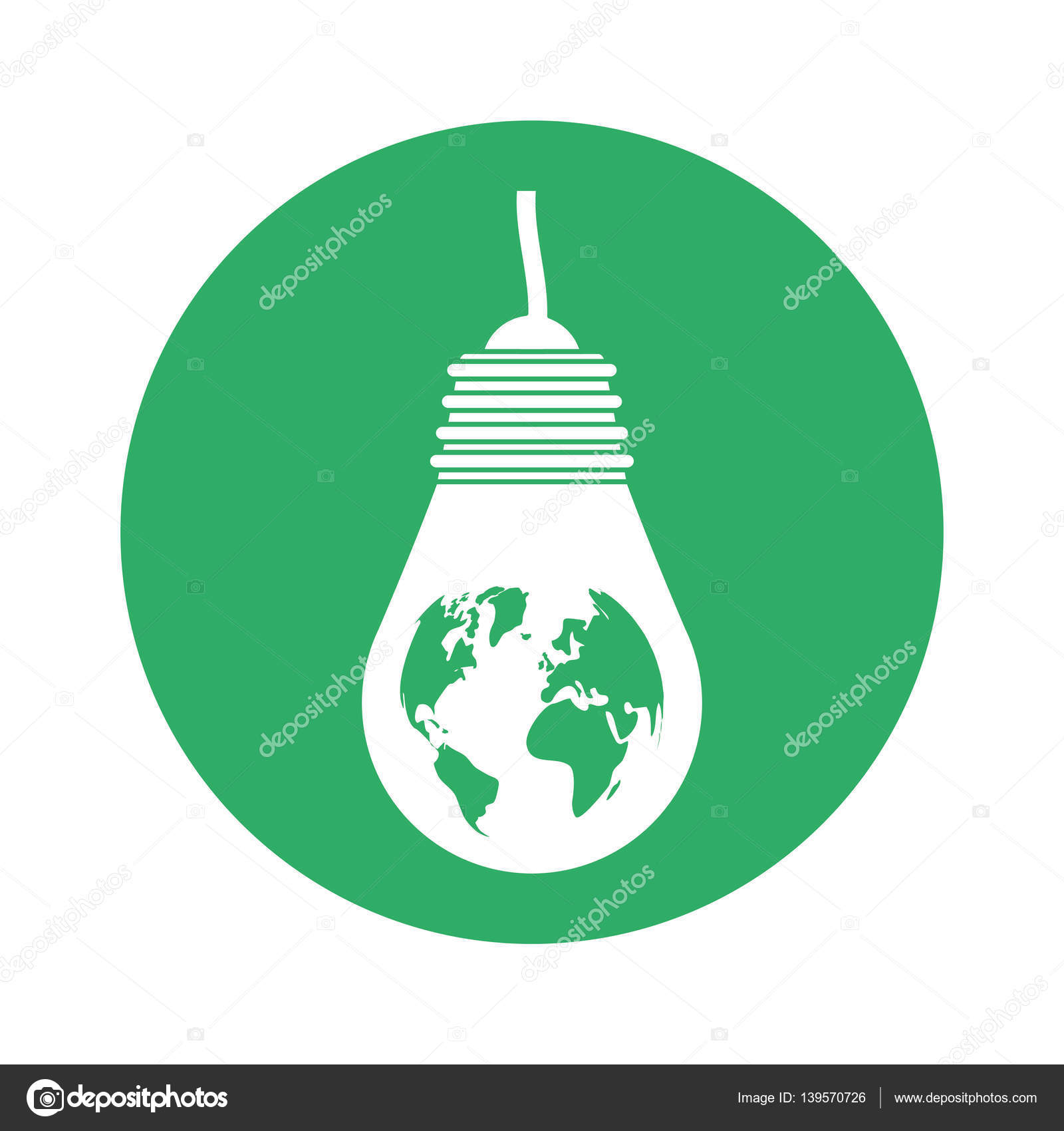 Figura Lampadina Disegno Ambientale Del Pianeta Vettoriali Stock C Djv 139570726