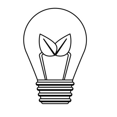 Kontur yaprak ampul resim tasarım