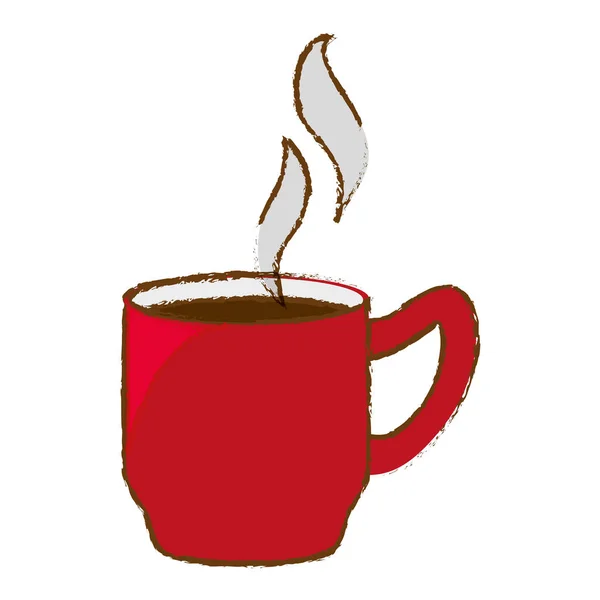 Color taza de café con diseño de vapor — Vector de stock