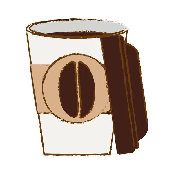 Bruin espresso koffie afbeelding openen — Stockvector