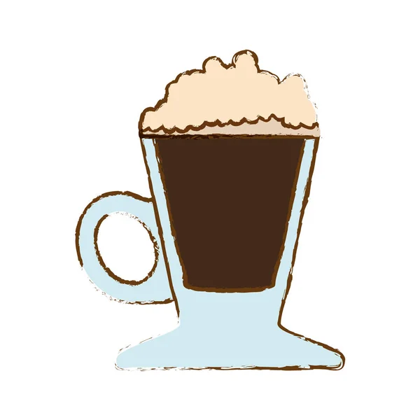 Brown coffee cream glass icon — Stock Vector