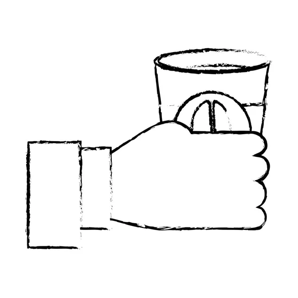 Contour kaffe fika i handikonen — Stock vektor