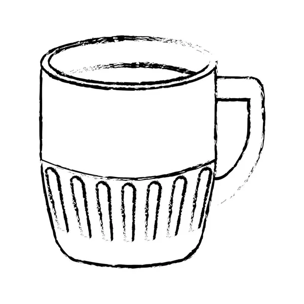 컨투어 커피 한잔 디자인 이미지 — 스톡 벡터