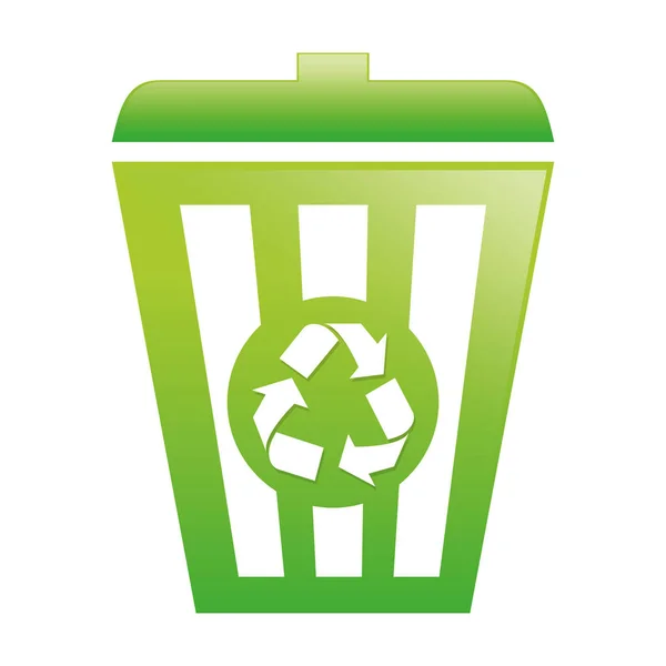 Zelený recycleng koš image design — Stockový vektor