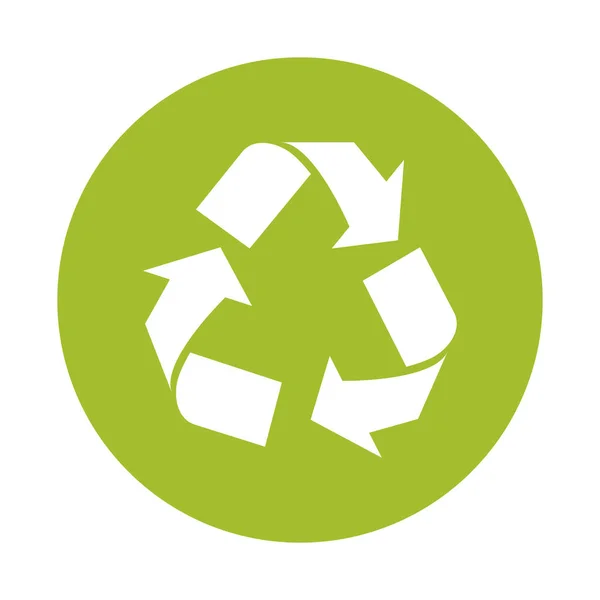 Segnale verde riciclare la cura dell'ambiente — Vettoriale Stock