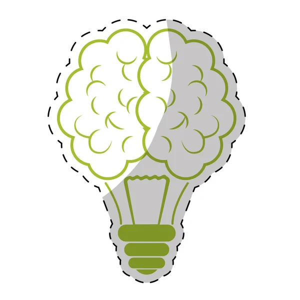 Zelená žárovka mozku ikony designu — Stockový vektor