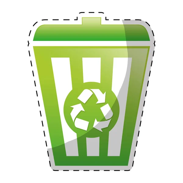 Lime verde immagine cestino riciclata — Vettoriale Stock