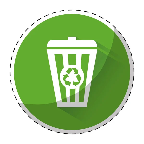 Kireç yeşil recycleng sepeti sinyal — Stok Vektör
