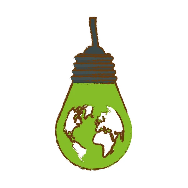 Colore lampadina pianeta progettazione ambientale — Vettoriale Stock