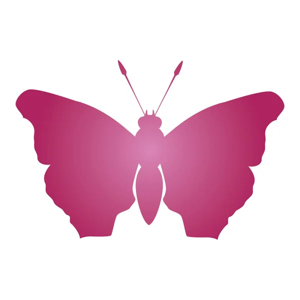 Schmetterling Silhouette Symbolbild — Stockvektor