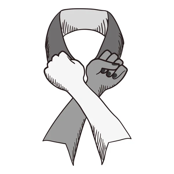 Image icônes liées à la sensibilisation au cancer du sein — Image vectorielle
