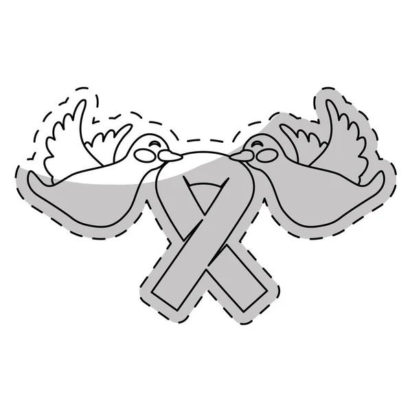 Ribbon for illness awareness icon image — Stock Vector