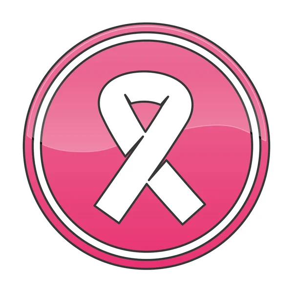 Câncer de mama awarenes ícones relacionados imagem — Vetor de Stock