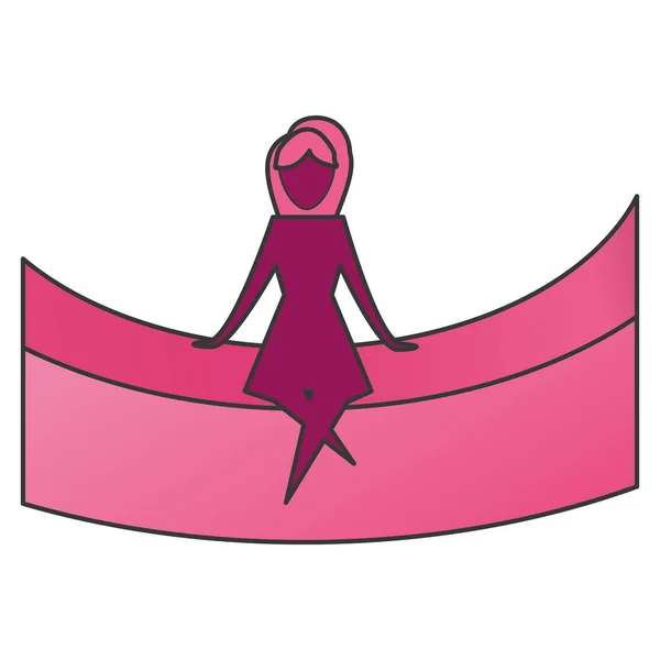 Gambar ikon wanita pink abstrak - Stok Vektor