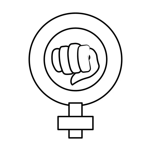Imagen iconos relacionados con el feminismo — Archivo Imágenes Vectoriales