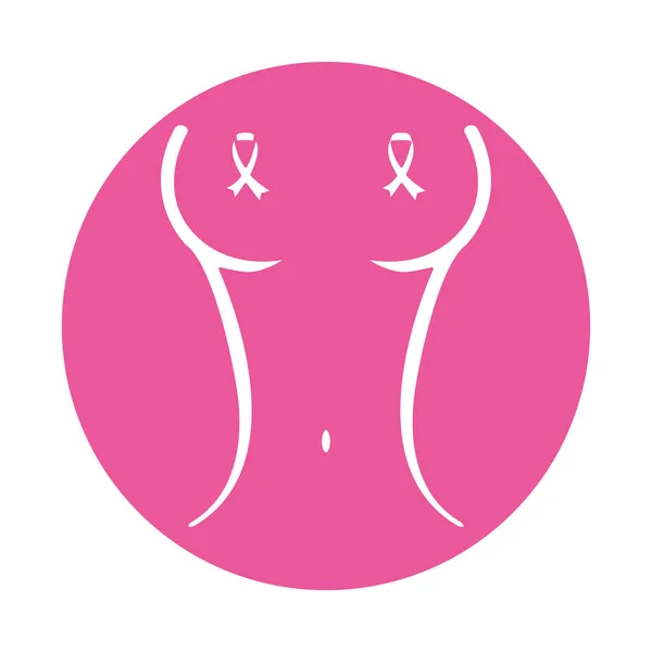 Imagen icono conciencia cáncer de mama — Vector de stock