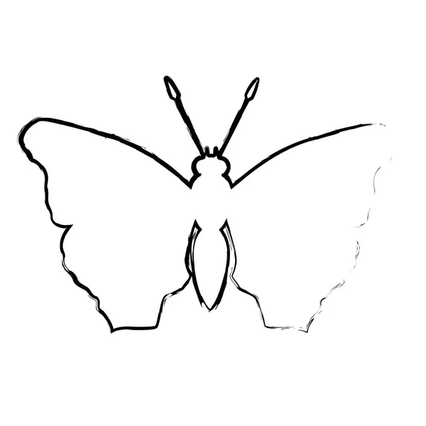 Silhouette papillon icône image — Image vectorielle