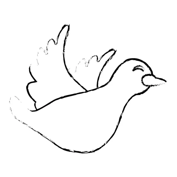 비둘기 만화 아이콘 이미지 — 스톡 벡터
