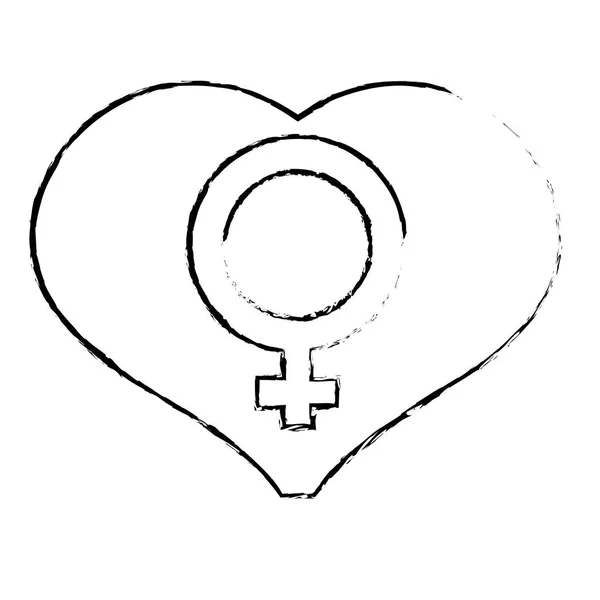 Образ икон, связанных с феминизмом — стоковый вектор