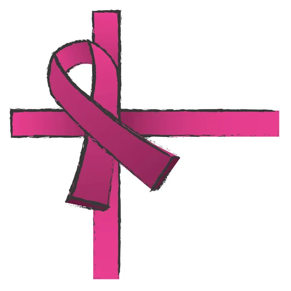 Citra ikon ikon kesadaran kanker payudara - Stok Vektor
