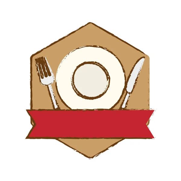 Restaurant abstract emblem image — Stock Vector