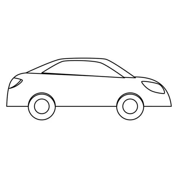 Imagen simple icono de la vista lateral del coche — Vector de stock