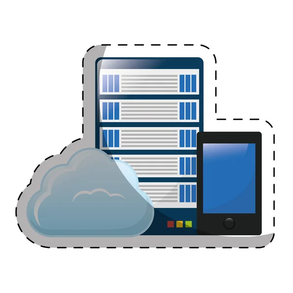 Imagem de ícones relacionados a web hosting ou data center —  Vetores de Stock