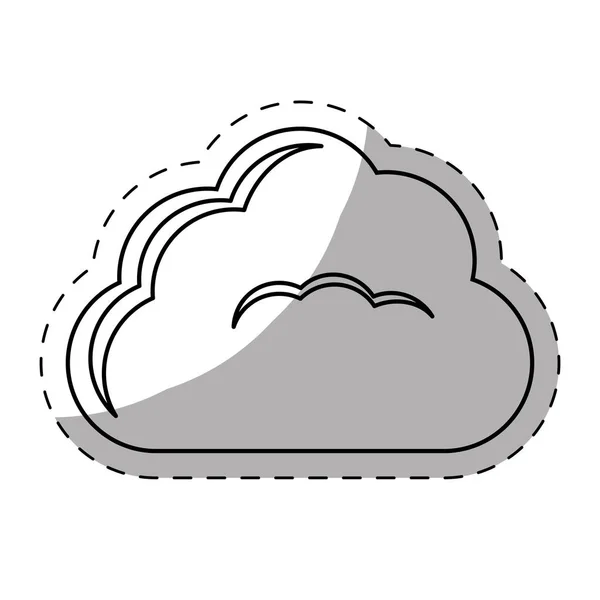 Single fluffy cloud icon image — Stock Vector