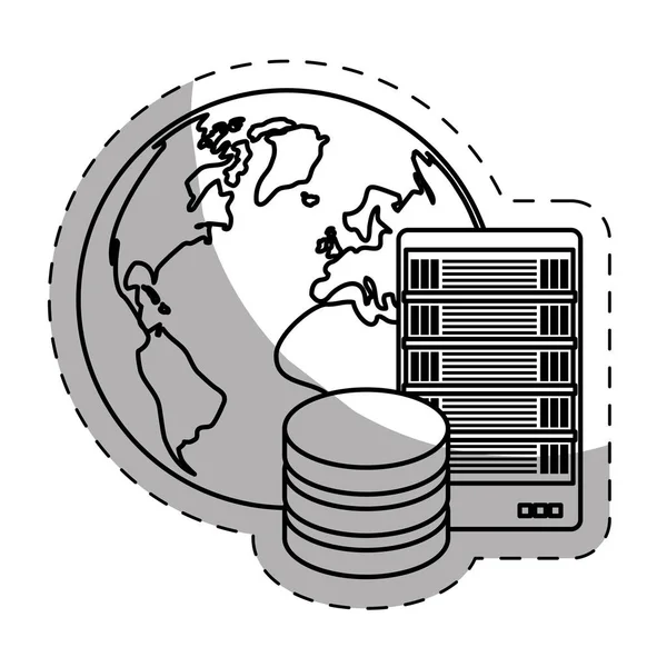 Web hosting lub centrum danych związanych z obrazu ikony — Wektor stockowy