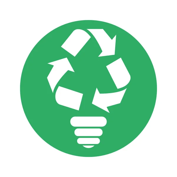 Figure bulb environmental care icon — Stock Vector